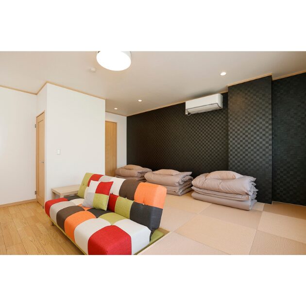 布団が3枚セットしてあるお部屋